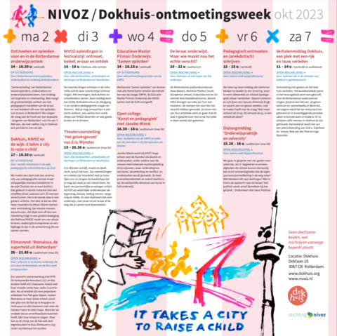Afbeelding met het programma van de NIVOZ ontmoetingsweek.